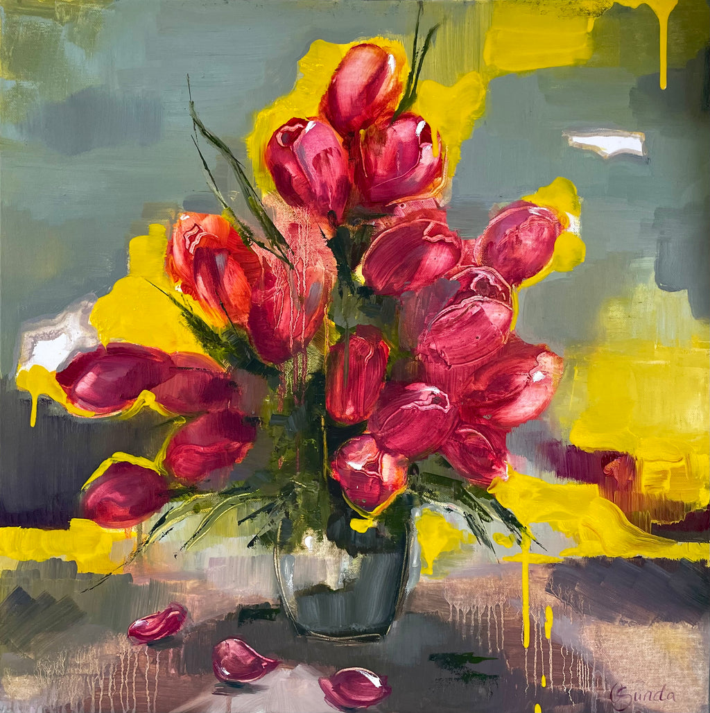 Pot of Tulips Original